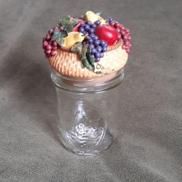Home Interiors jar topper and canning jar - Picture 1 of 5